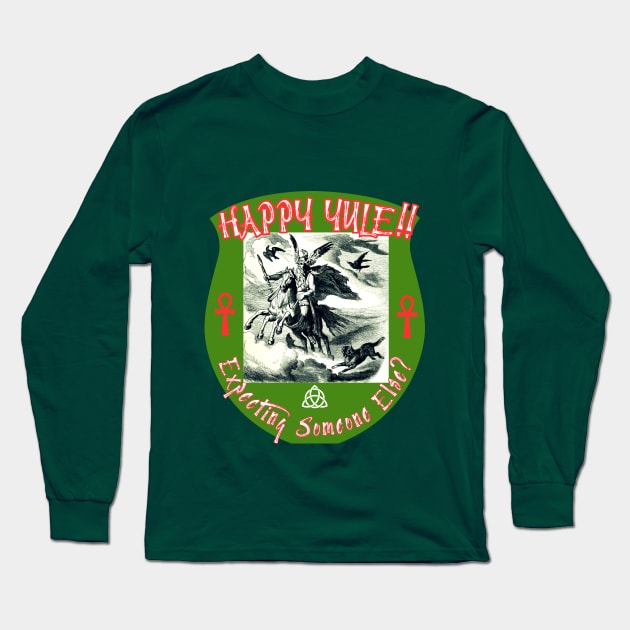 Odin versus Santa Claus, Funny Christmas Gift, Sleipnir Gift Pagan T-Shirt Long Sleeve T-Shirt by SailorsDelight